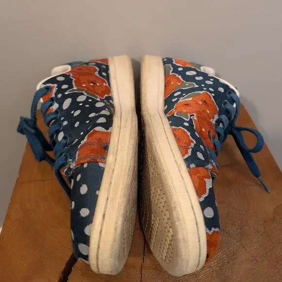 ADIDAS STAN SMITH Originals Sneakers Floral Blue Red Orange Rare - Size 9.5 - Picture 7 of 7